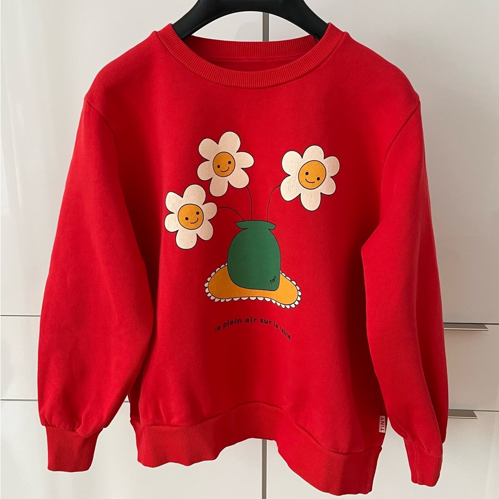 Kids Red Floral Graphic Sweatshirt